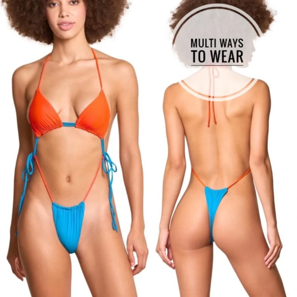 MAAJI Fire Ocean Set - Rio String Bikini Top & Khloe Cheeky Thong Bottom M/L